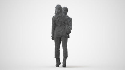 3D human model woman business, photogrammetry scanned person for archviz, square thumbnail