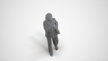 realistic 3D people senior woman business, render-ready for V-Ray and Corona, FBX OBJ, wireframe three-quarter view