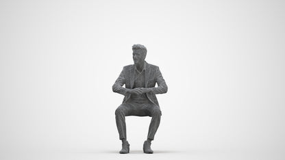 scanned 3D man business, photogrammetry people for Enscape and V-Ray, three-quarter front view render
