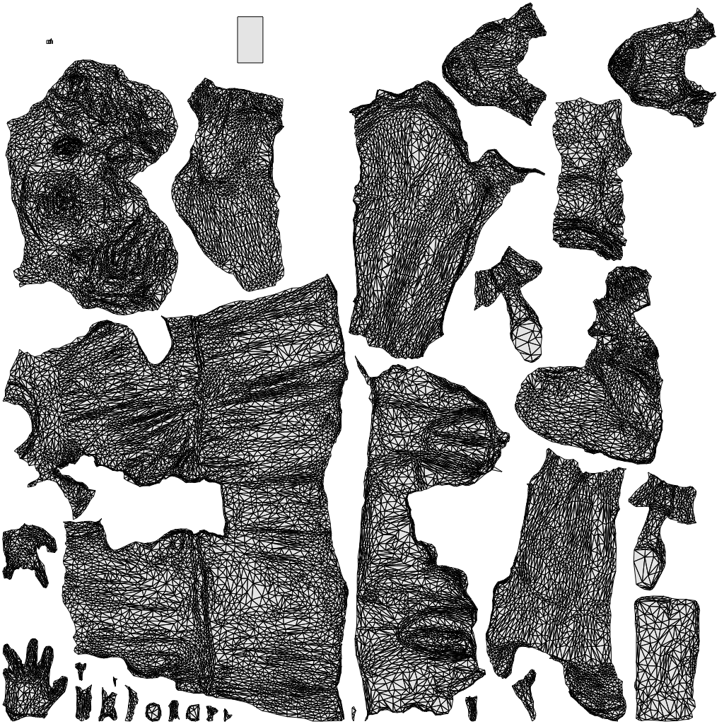 scanned 3D woman casual standing, photogrammetry people for Enscape and V-Ray, wireframe top-down view