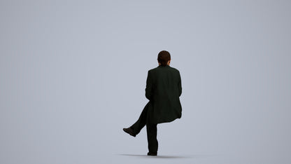 3D human model woman business, photogrammetry scanned person for archviz, front view render