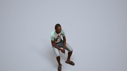 realistic 3D human boy casual kids, archviz people FBX OBJ for Blender, back view render