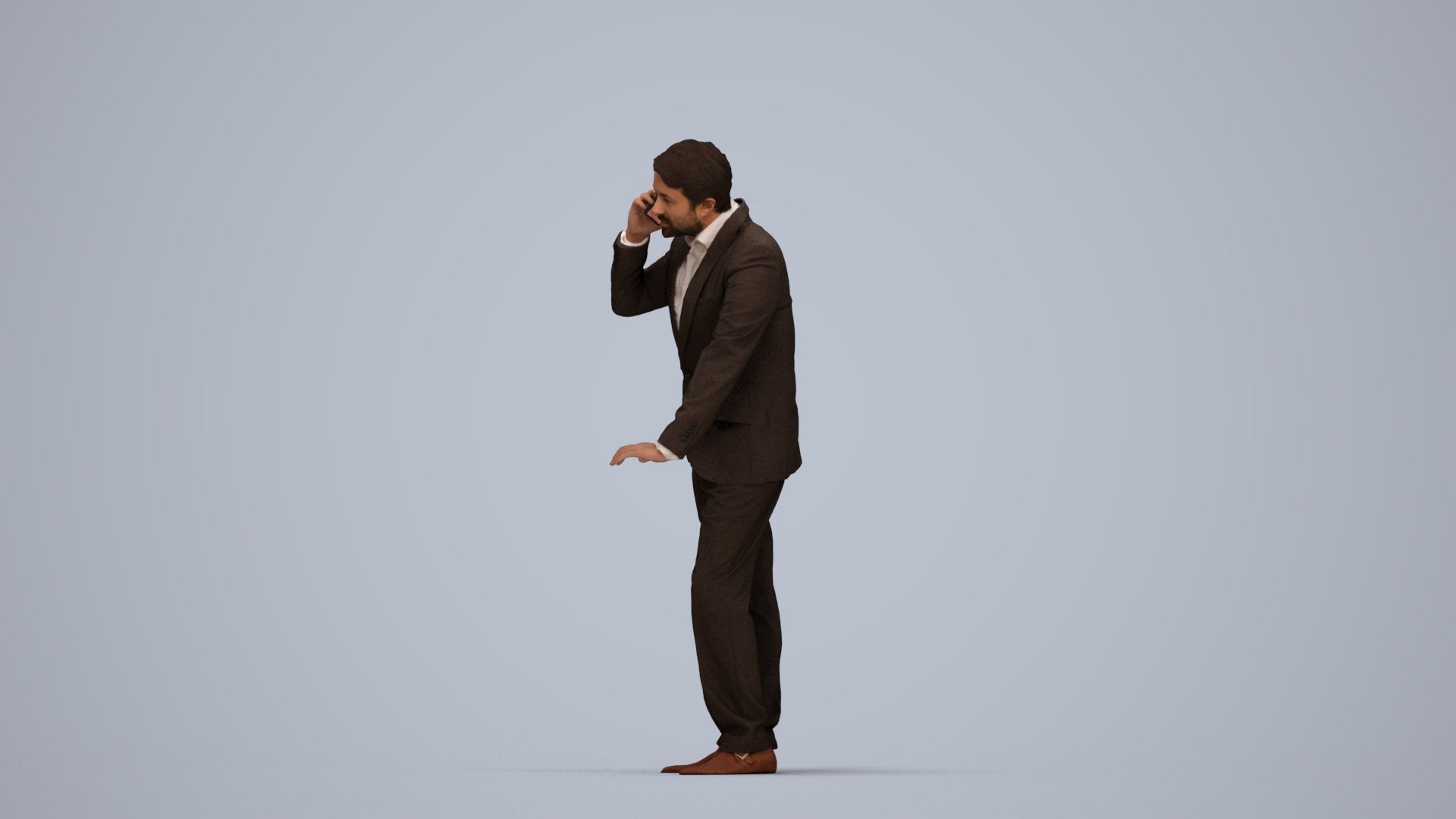 photogrammetry 3D man business, realistic human model archviz FBX, top-down view render