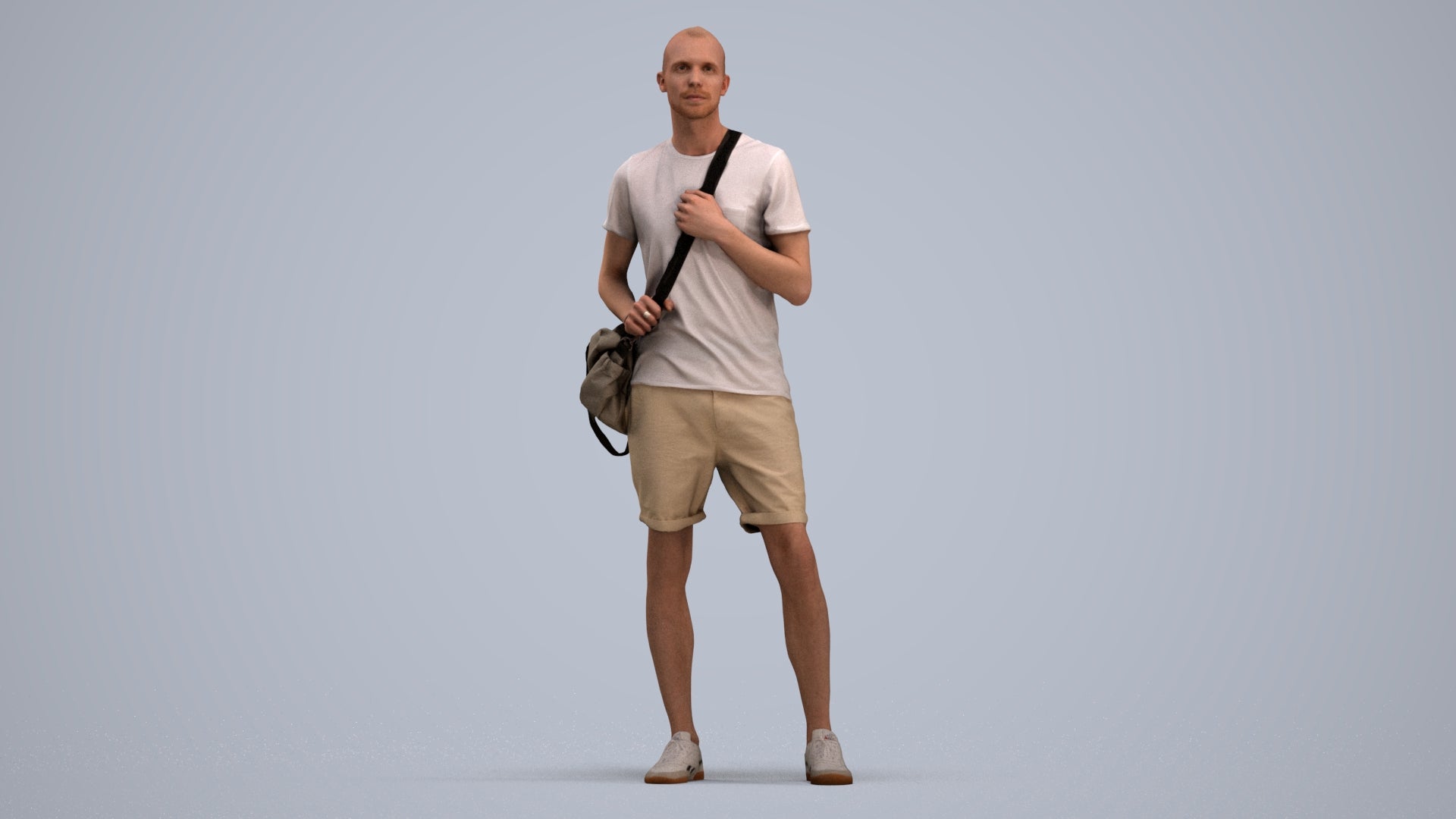 3D scanned man mix casual, photorealistic archviz people for Enscape and SketchUp, standing pose render
