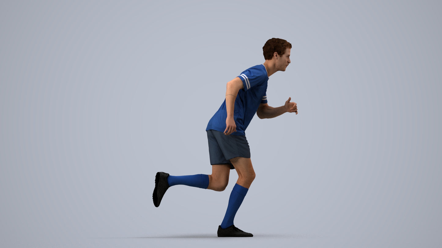 3D people model man sport, scanned human for 3ds Max rendering, side view render