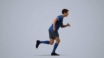 3D people model man sport, scanned human for 3ds Max rendering, side view render