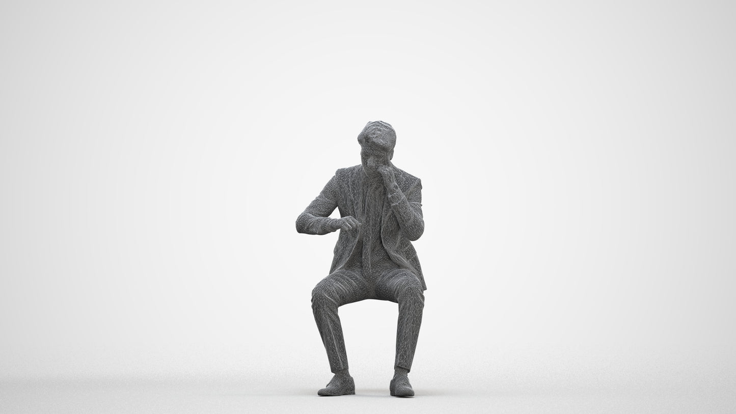 scanned 3D man business, photogrammetry people for Enscape and V-Ray, three-quarter front view render