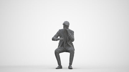 scanned 3D man business, photogrammetry people for Enscape and V-Ray, three-quarter front view render