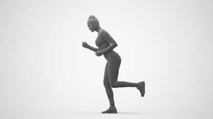 3D human model woman sport, photogrammetry scanned person for archviz, square thumbnail