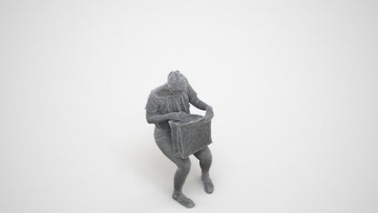 realistic 3D people woman business shopping, render-ready for V-Ray and Corona, FBX OBJ, wireframe three-quarter view