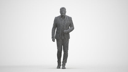realistic 3D human man business, archviz people FBX OBJ for Blender, three-quarter front view render