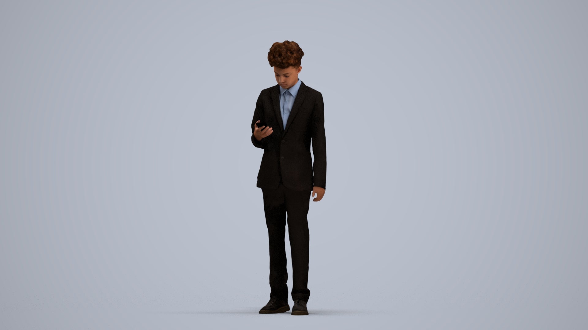 3D human model boy kids, photogrammetry scanned person for archviz, standing pose render