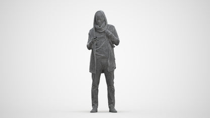realistic 3D man casual standing, scanned archviz people for Blender and 3ds Max, three-quarter front view render