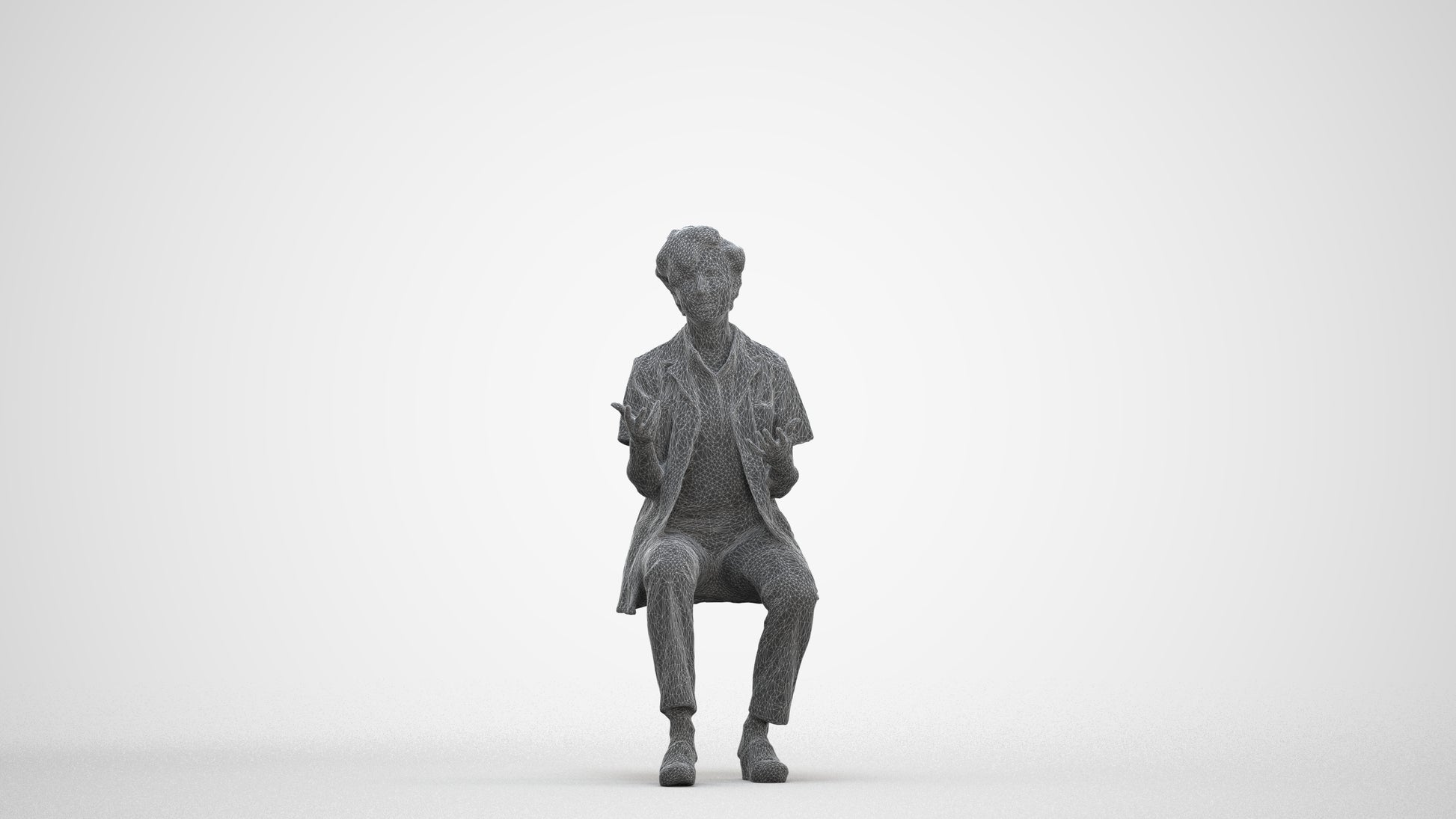 scanned 3D woman medical, photogrammetry people for Enscape and V-Ray, three-quarter front view render