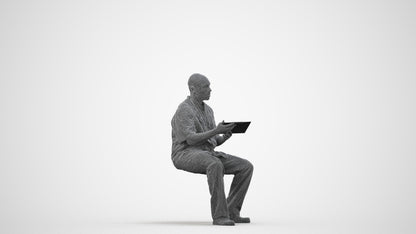 photogrammetry 3D man medical, realistic human model archviz FBX, wireframe side view