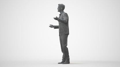 3D human model man business, photogrammetry scanned person for archviz, square thumbnail