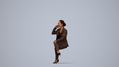 photogrammetry 3D woman business, realistic human model archviz FBX, top-down view render
