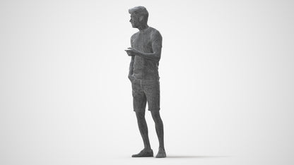 realistic 3D man casual standing, scanned archviz people for Blender and 3ds Max, square thumbnail