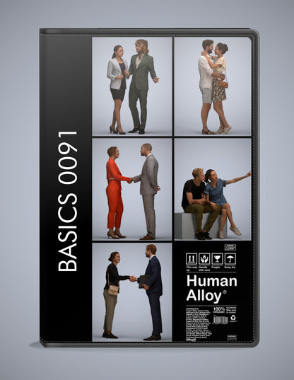 photogrammetry 3D people business collection, 5 realistic human models archviz FBX