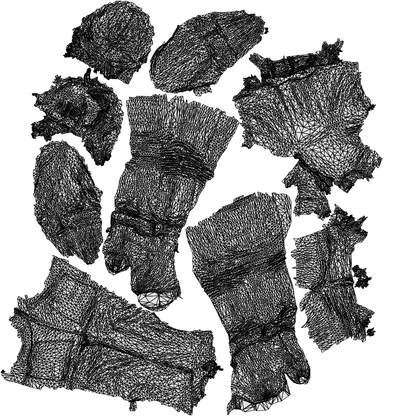 scanned 3D woman casual standing, photogrammetry people for Enscape and V-Ray, wireframe top-down view