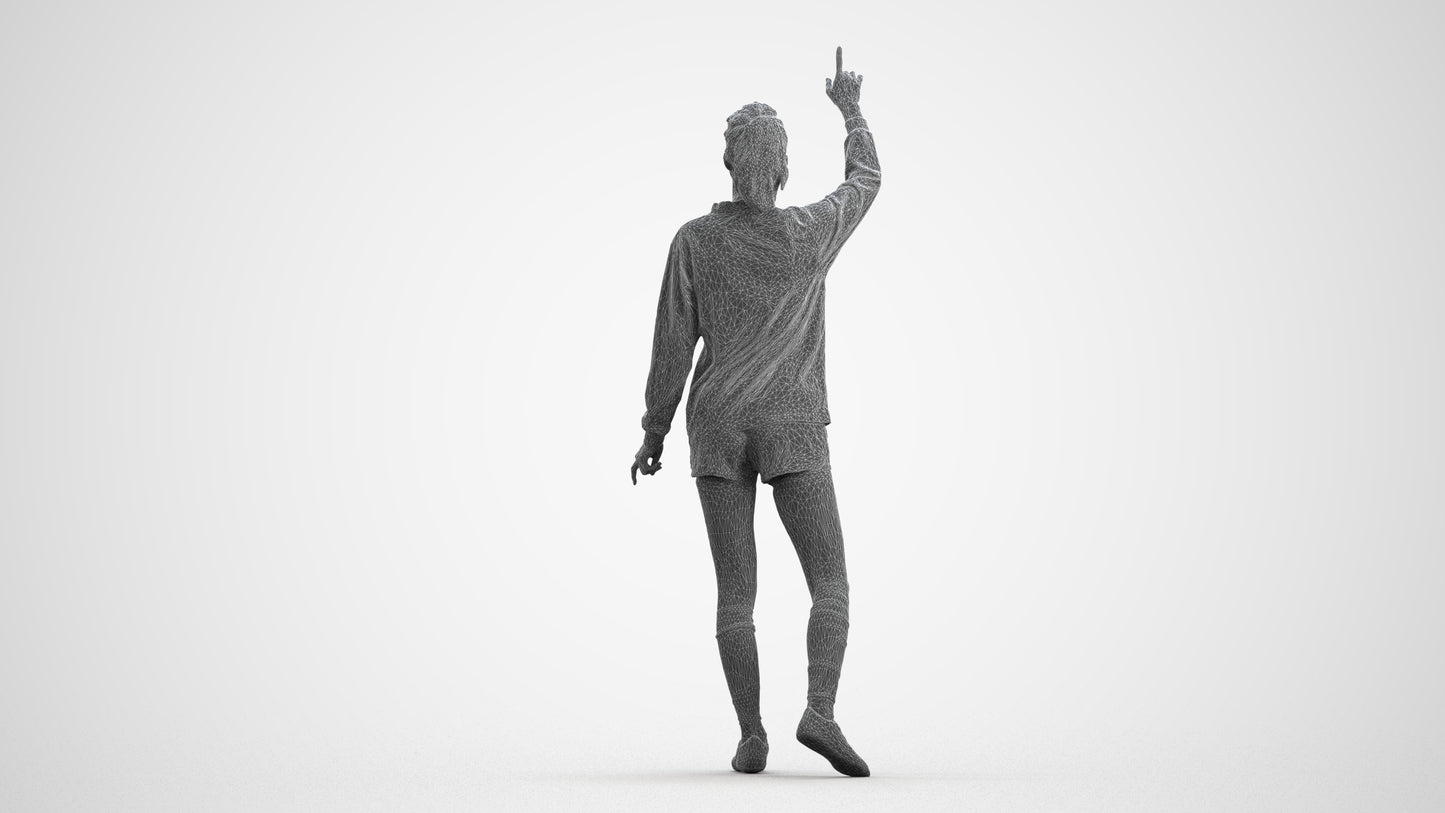 realistic 3D human woman sport, archviz people FBX OBJ for Blender, wireframe front view