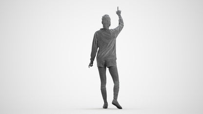realistic 3D human woman sport, archviz people FBX OBJ for Blender, wireframe front view