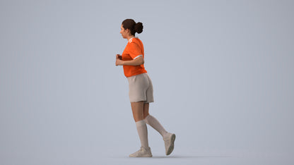 3D people model woman sport, scanned human for 3ds Max rendering, three-quarter view render