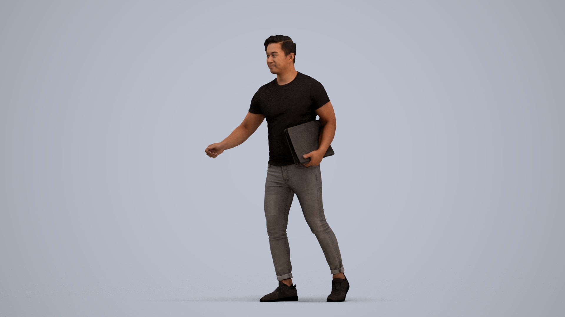 realistic 3D people man casual door, render-ready for V-Ray and Corona, FBX OBJ, standing pose render