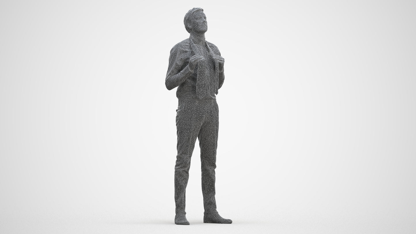 realistic 3D people man business mix, render-ready for V-Ray and Corona, FBX OBJ, three-quarter front view render