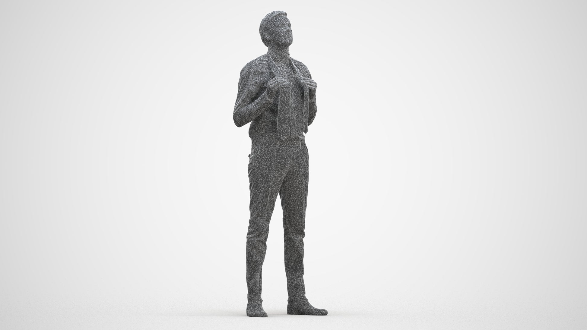 realistic 3D people man business mix, render-ready for V-Ray and Corona, FBX OBJ, three-quarter front view render