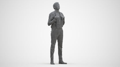 realistic 3D people man business mix, render-ready for V-Ray and Corona, FBX OBJ, three-quarter front view render