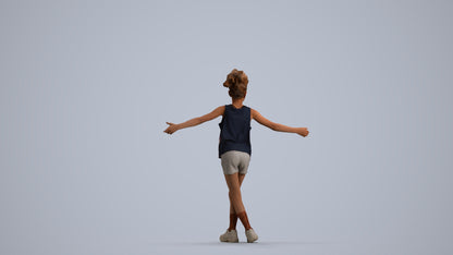 realistic 3D people girl sport kids, render-ready for V-Ray and Corona, FBX OBJ, front view render