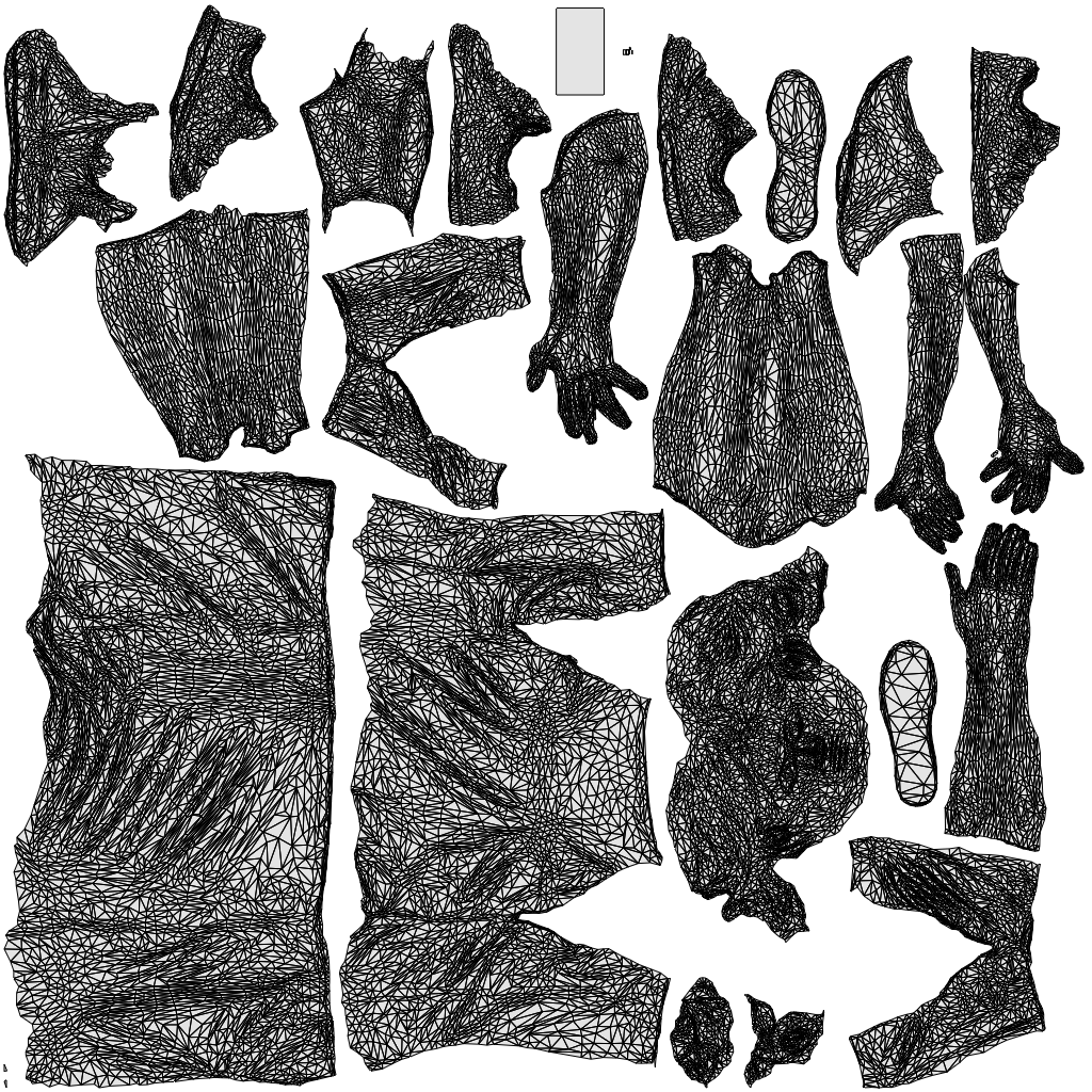 3D people model woman casual standing, scanned human for 3ds Max rendering, wireframe top-down view