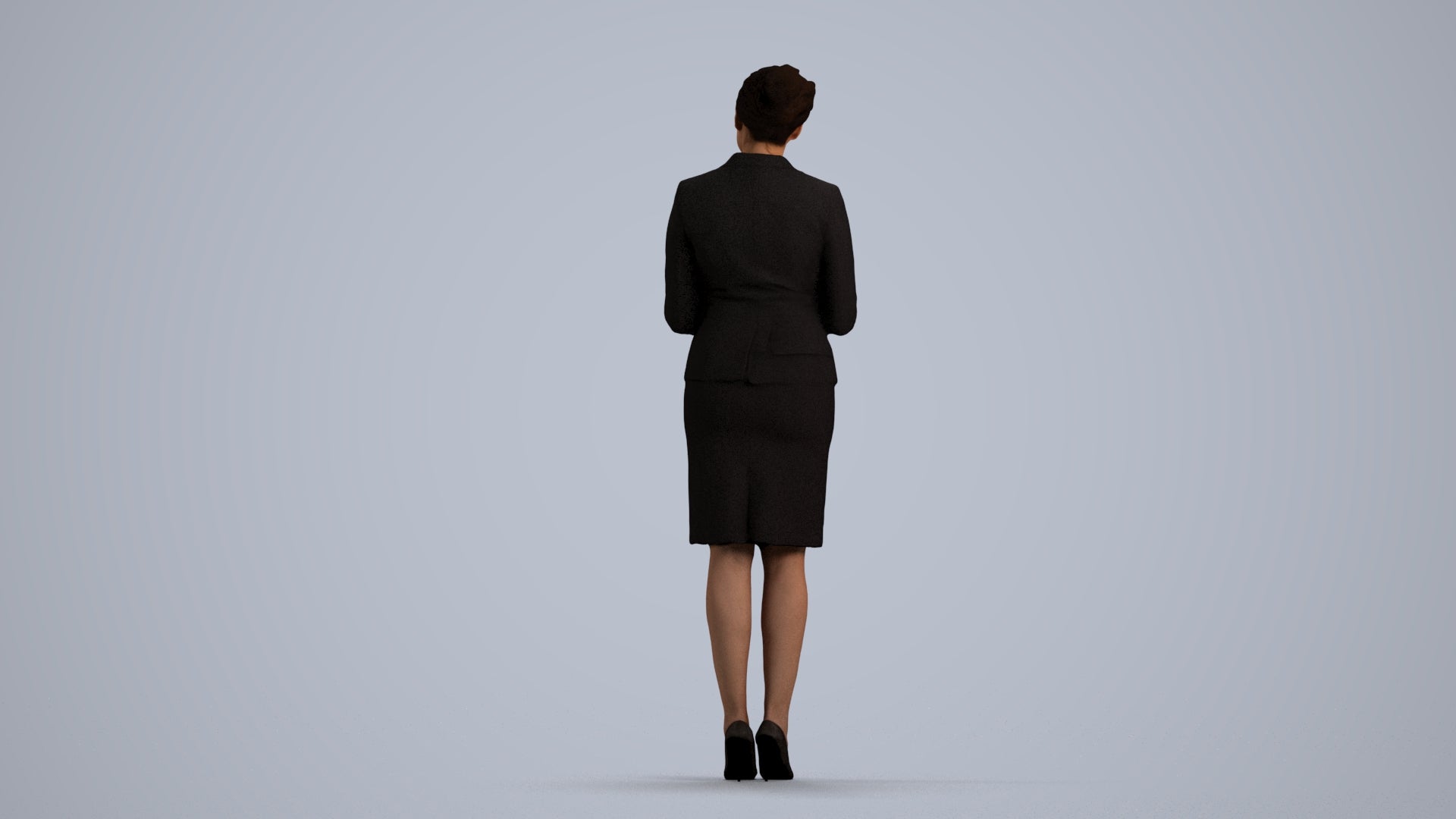 scanned 3D woman hospitality, photogrammetry people for Enscape and V-Ray, front view render