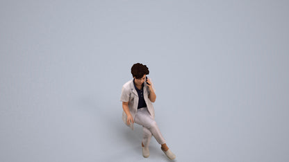 scanned 3D woman standing, photogrammetry people for Enscape and V-Ray, back view render