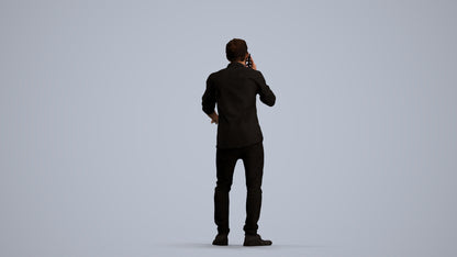 3D people model man casual standing, scanned human for 3ds Max rendering, front view render