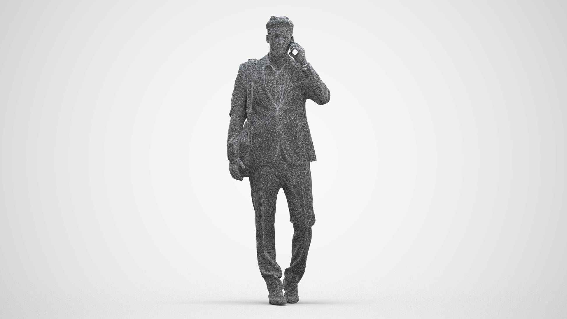 3D scanned man business, photorealistic archviz people for Enscape and SketchUp, three-quarter front view render