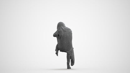 3D scanned woman sitting casual, photorealistic archviz people for Enscape and SketchUp, wireframe front view