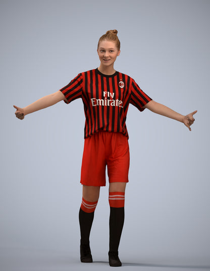realistic 3D girl sport, scanned archviz people for Blender and 3ds Max