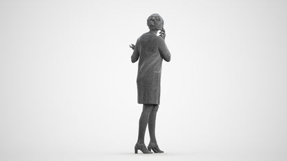 realistic 3D human woman business walking, archviz people FBX OBJ for Blender, wireframe front view