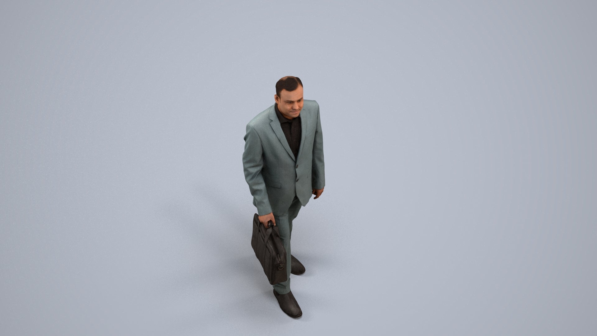 realistic 3D human man business, archviz people FBX OBJ for Blender, back view render