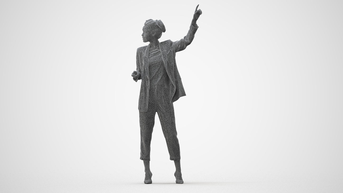 3D human model woman business, photogrammetry scanned person for archviz, square thumbnail