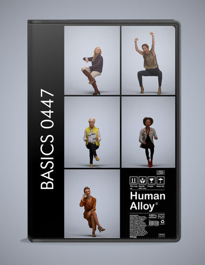 5x realistic 3D people sitting pack, scanned archviz collection for Blender and 3ds Max