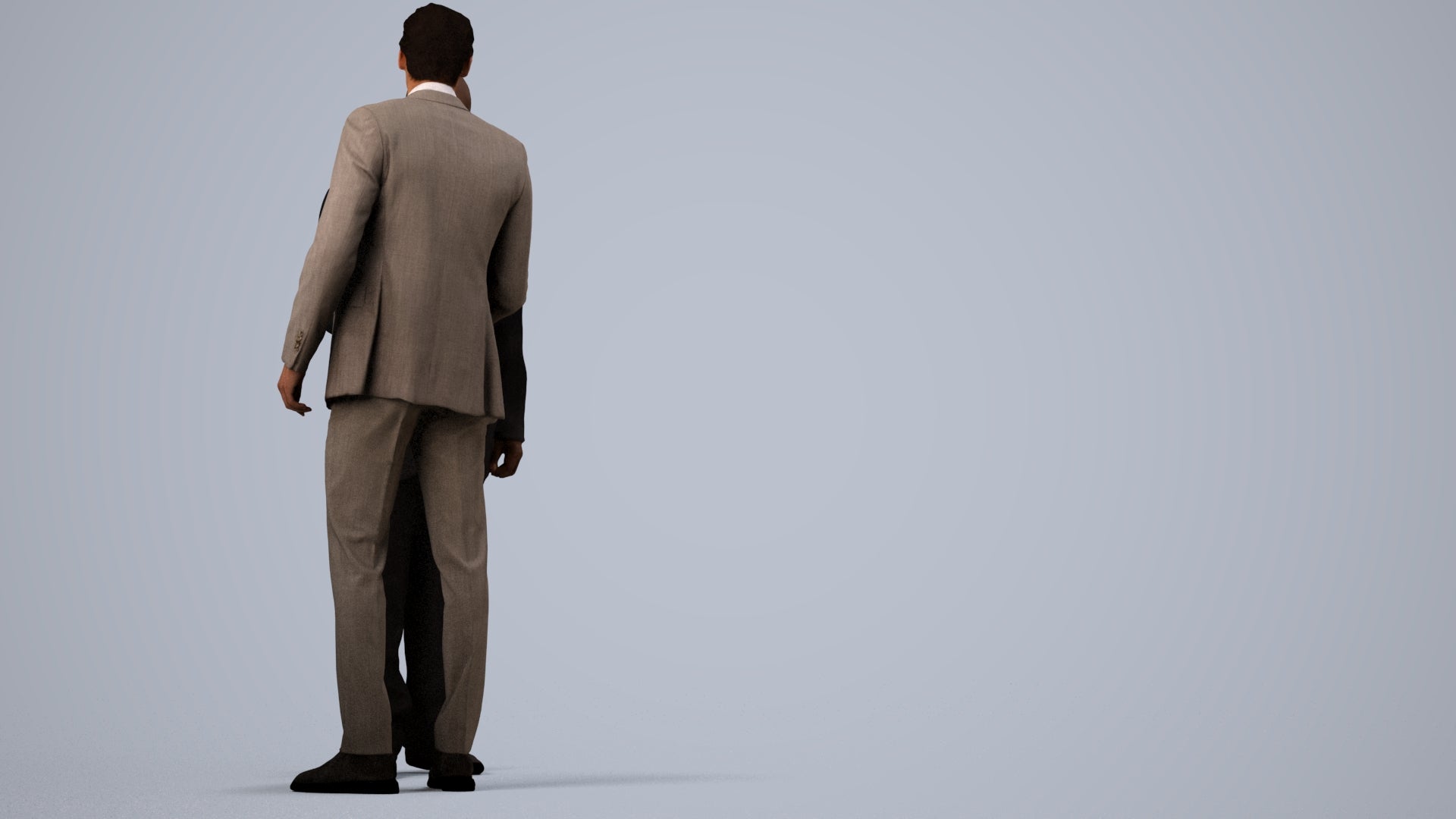 scanned 3D man business, photogrammetry people for Enscape and V-Ray, side view render