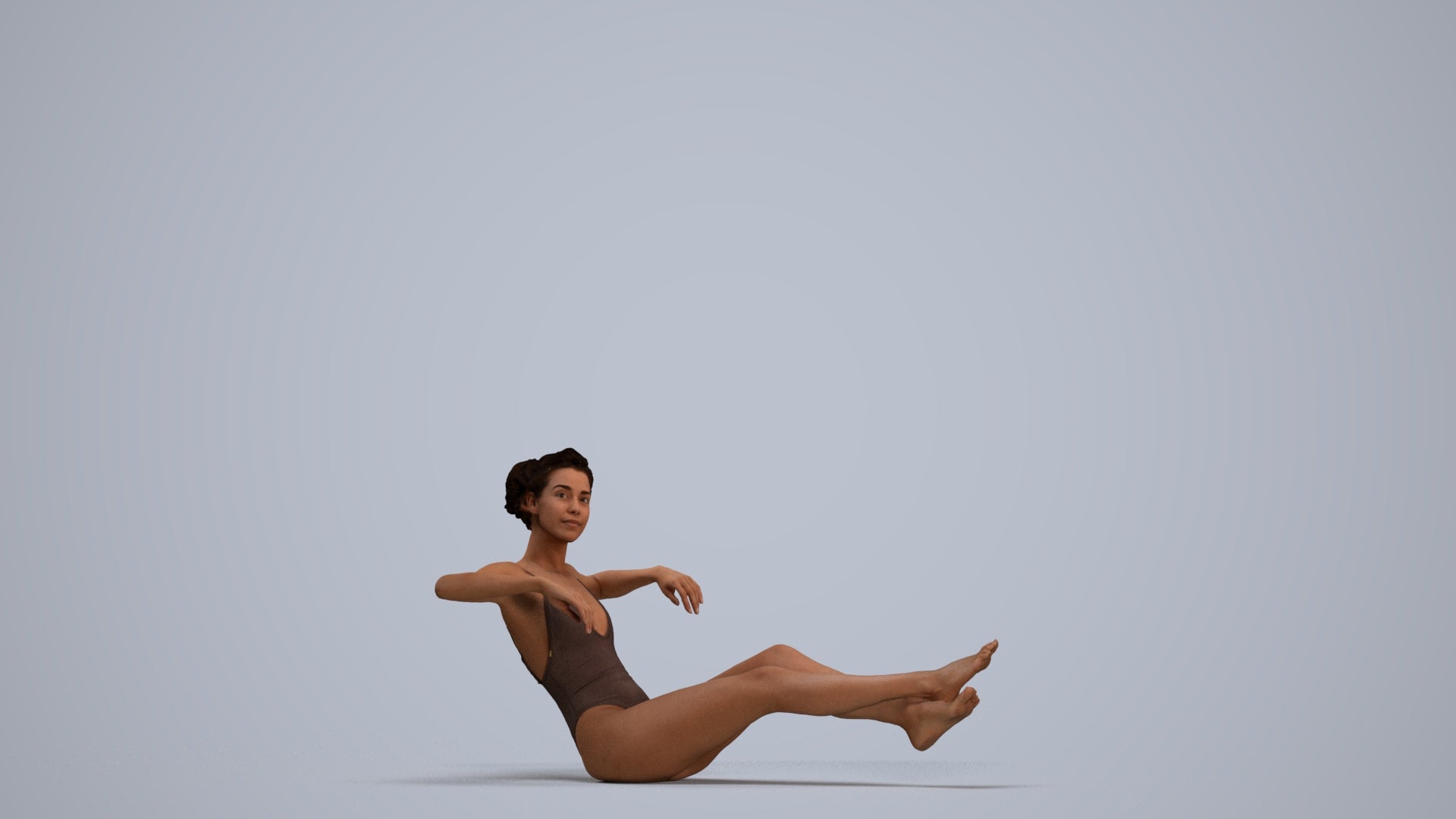 realistic 3D human woman pool, archviz people FBX OBJ for Blender, standing pose render