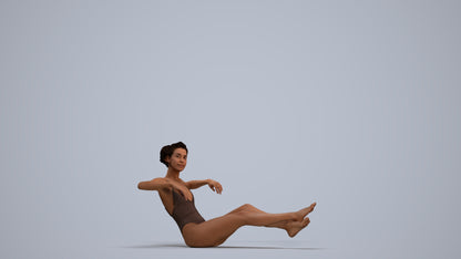 realistic 3D human woman pool, archviz people FBX OBJ for Blender, standing pose render