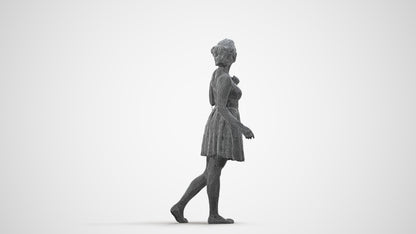 realistic 3D woman formal formalaffairs, scanned archviz people for Blender and 3ds Max, wireframe side view