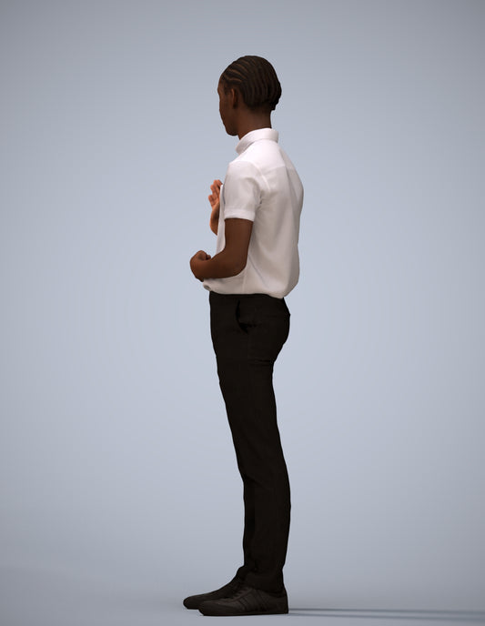 photogrammetry 3D boy hospitality, realistic human model archviz FBX