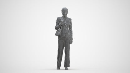 3D scanned woman business, photorealistic archviz people for Enscape and SketchUp, three-quarter front view render