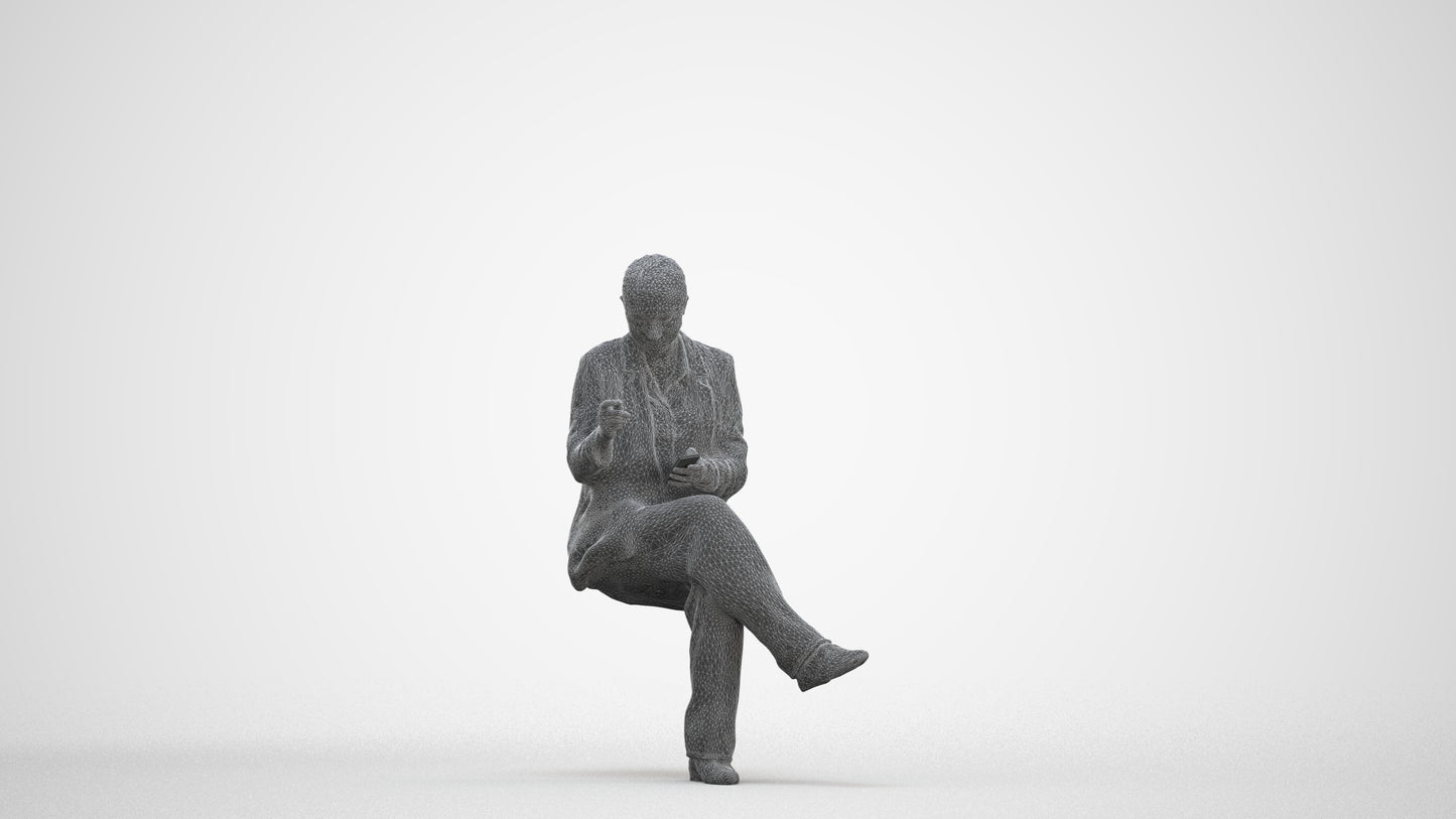 3D human model woman business, photogrammetry scanned person for archviz, three-quarter front view render